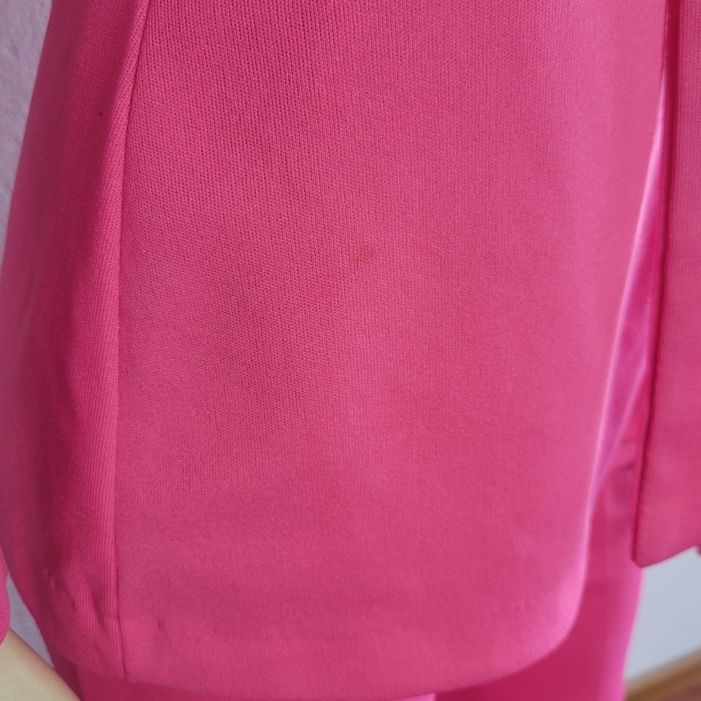 Vintage 70s Hot Barbie Pink Leisure Wear Pant Set - Picture 8 of 9